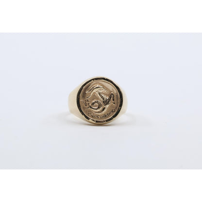 12K Yellow Gold Zodiac Capricorn Horoscope Ring