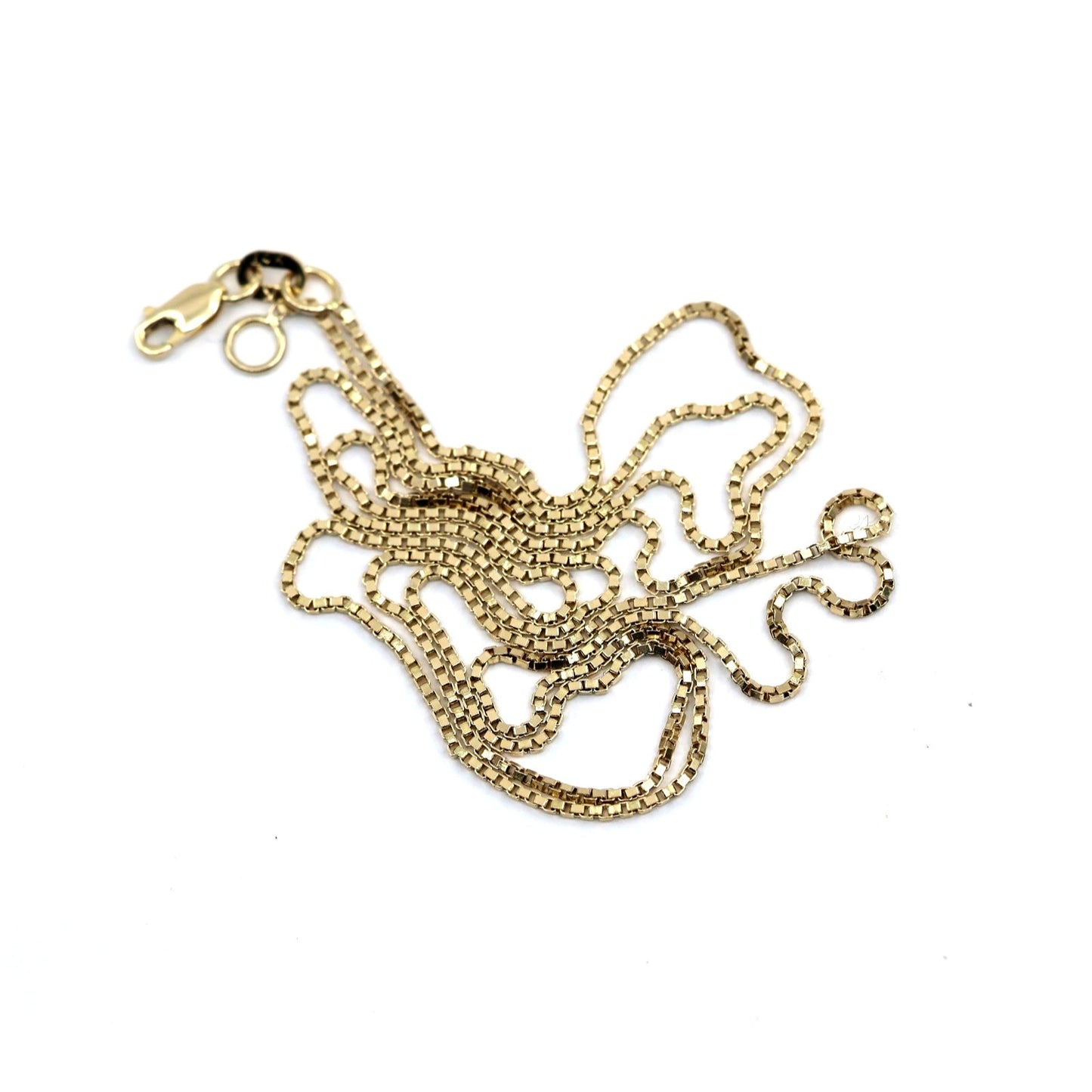 14K Yellow Gold Box Link Chain Necklace