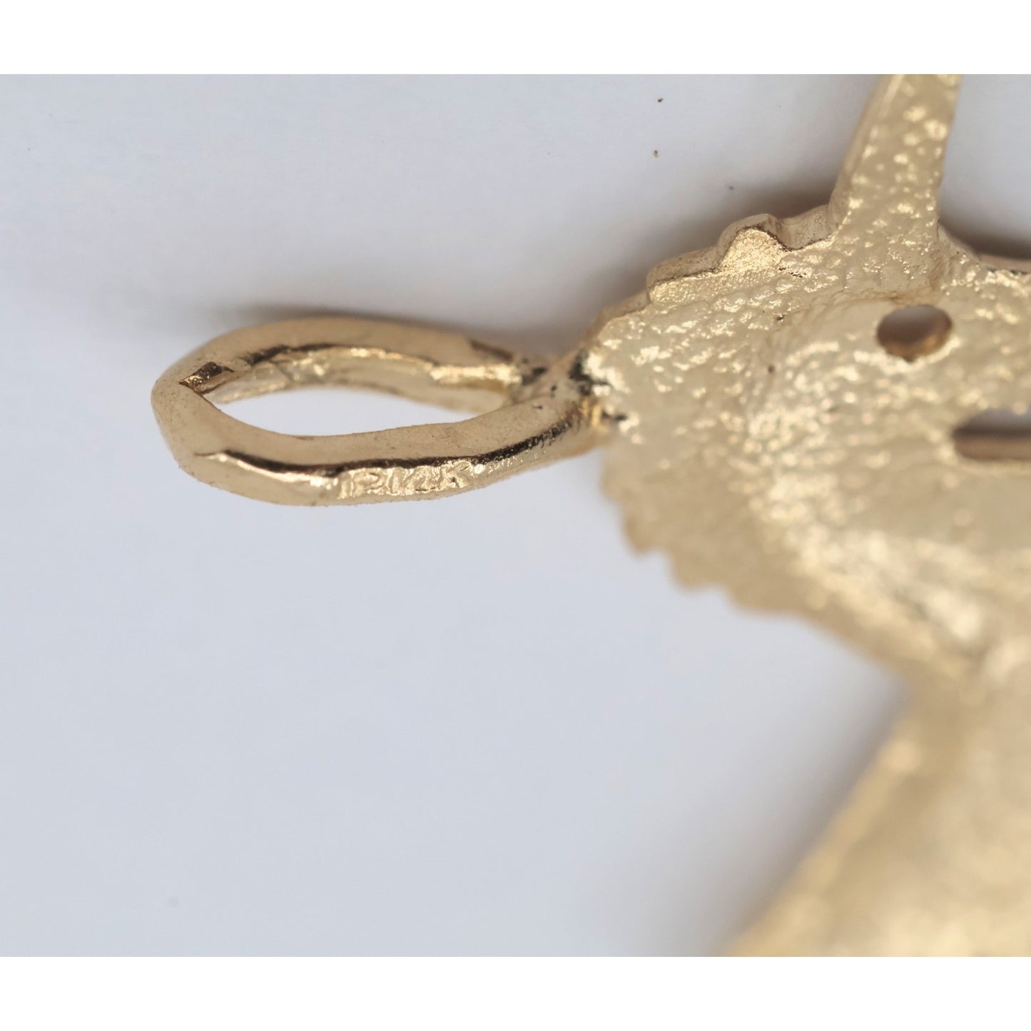 Tiny 14K Yellow Gold Diamond Cut Unicorn Horse Charm Pendant