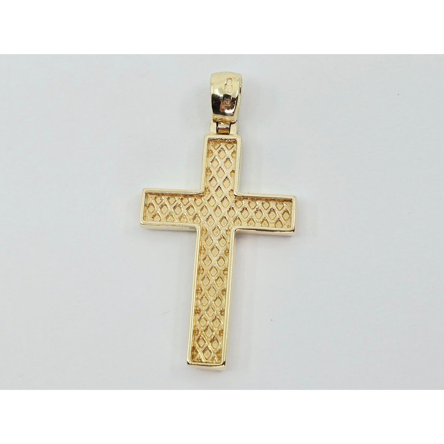 14K Yellow Gold Religious Cross CZ Pendant Charm