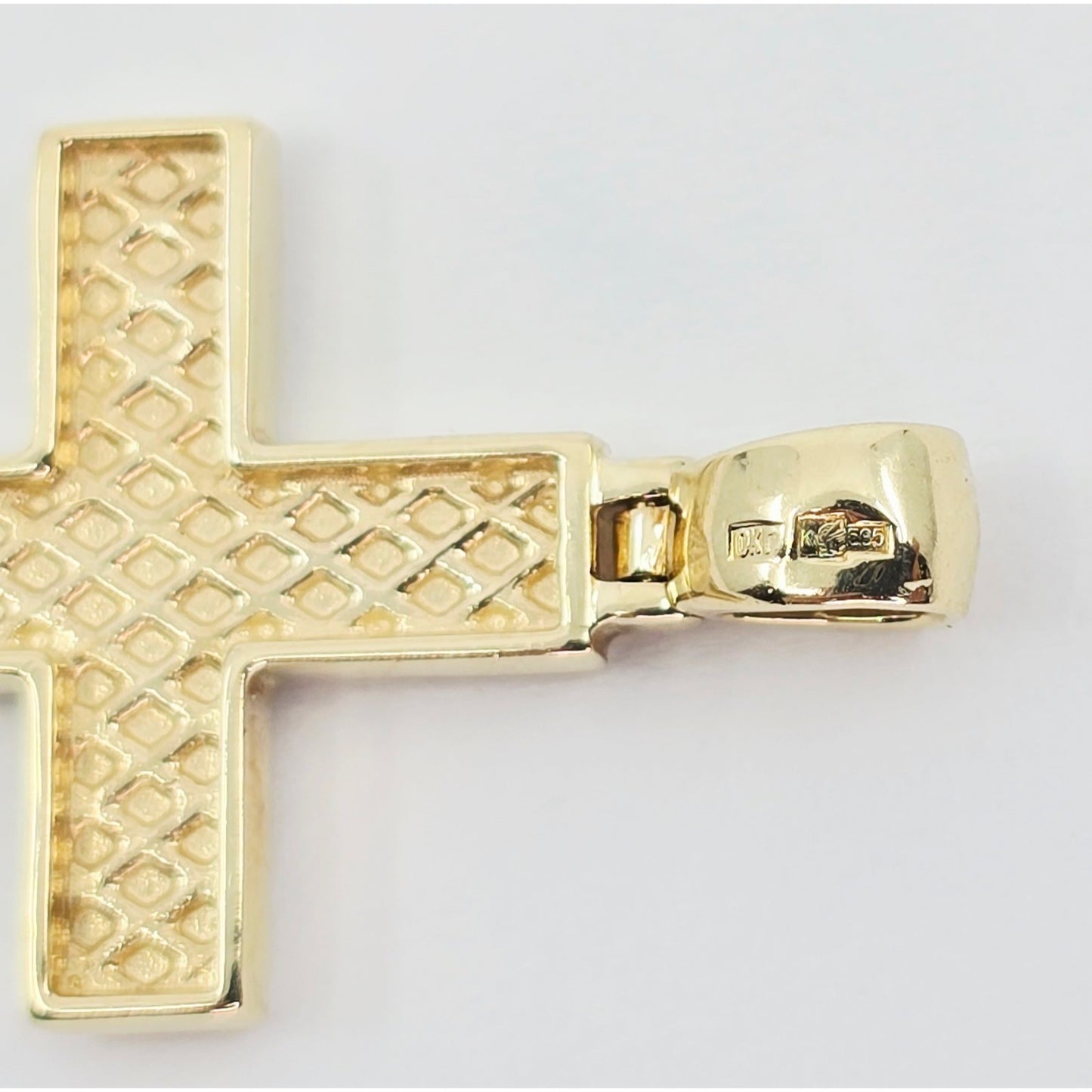 14K Yellow Gold Religious Cross CZ Pendant Charm