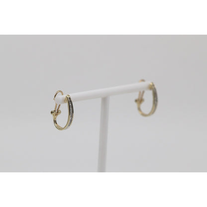 10K Yellow Gold Baguette Diamond French Clip Earrings