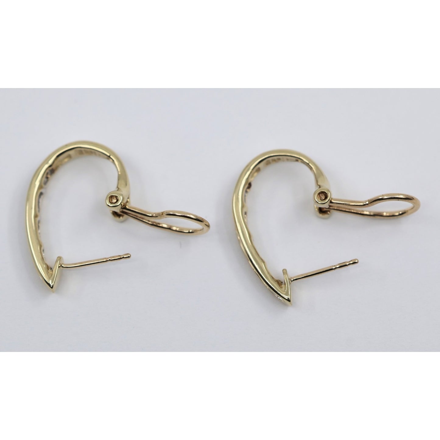 10K Yellow Gold Baguette Diamond French Clip Earrings