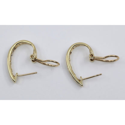 10K Yellow Gold Baguette Diamond French Clip Earrings