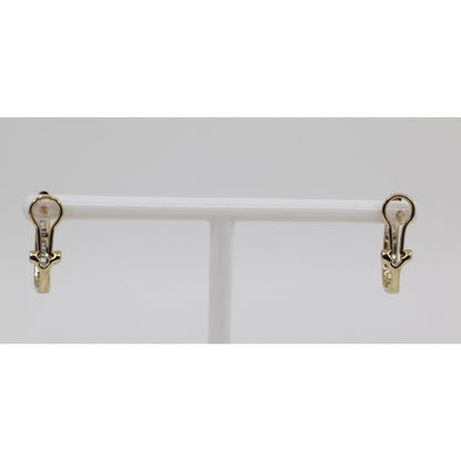 10K Yellow Gold Baguette Diamond French Clip Earrings