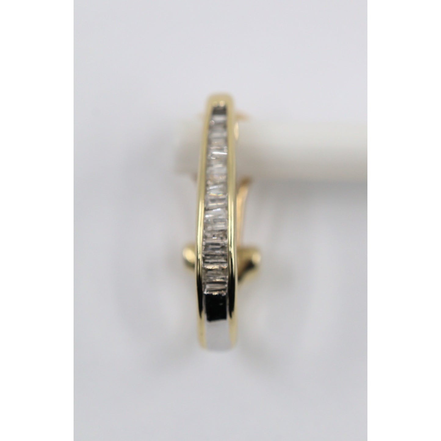 10K Yellow Gold Baguette Diamond French Clip Earrings