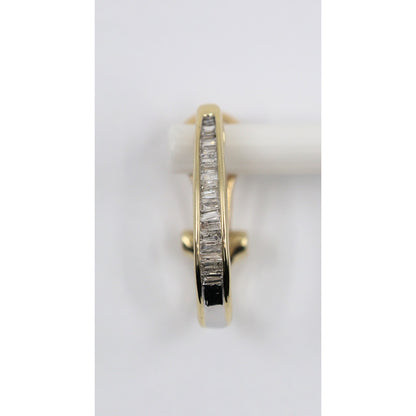 10K Yellow Gold Baguette Diamond French Clip Earrings