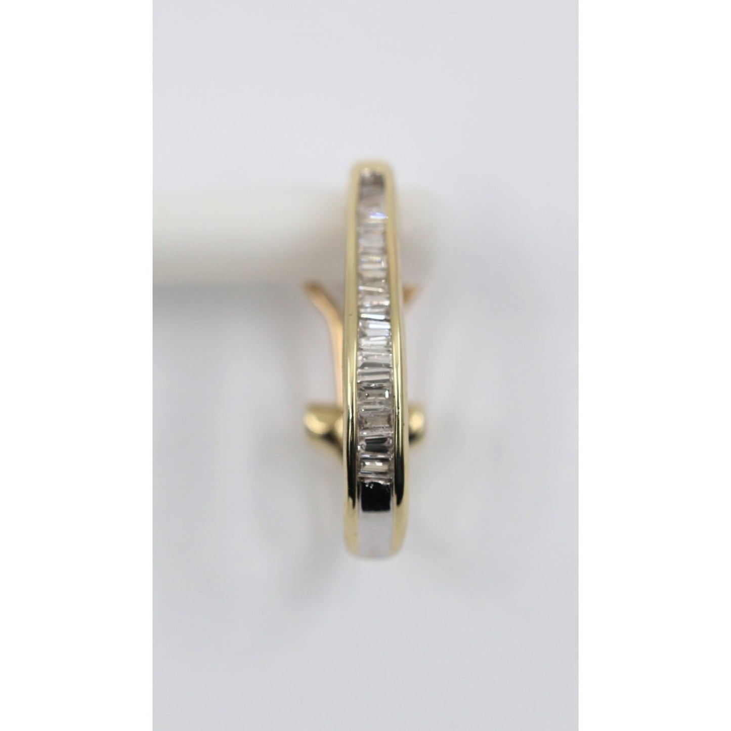 10K Yellow Gold Baguette Diamond French Clip Earrings