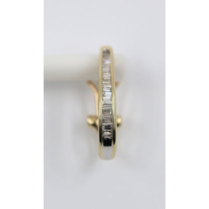 10K Yellow Gold Baguette Diamond French Clip Earrings