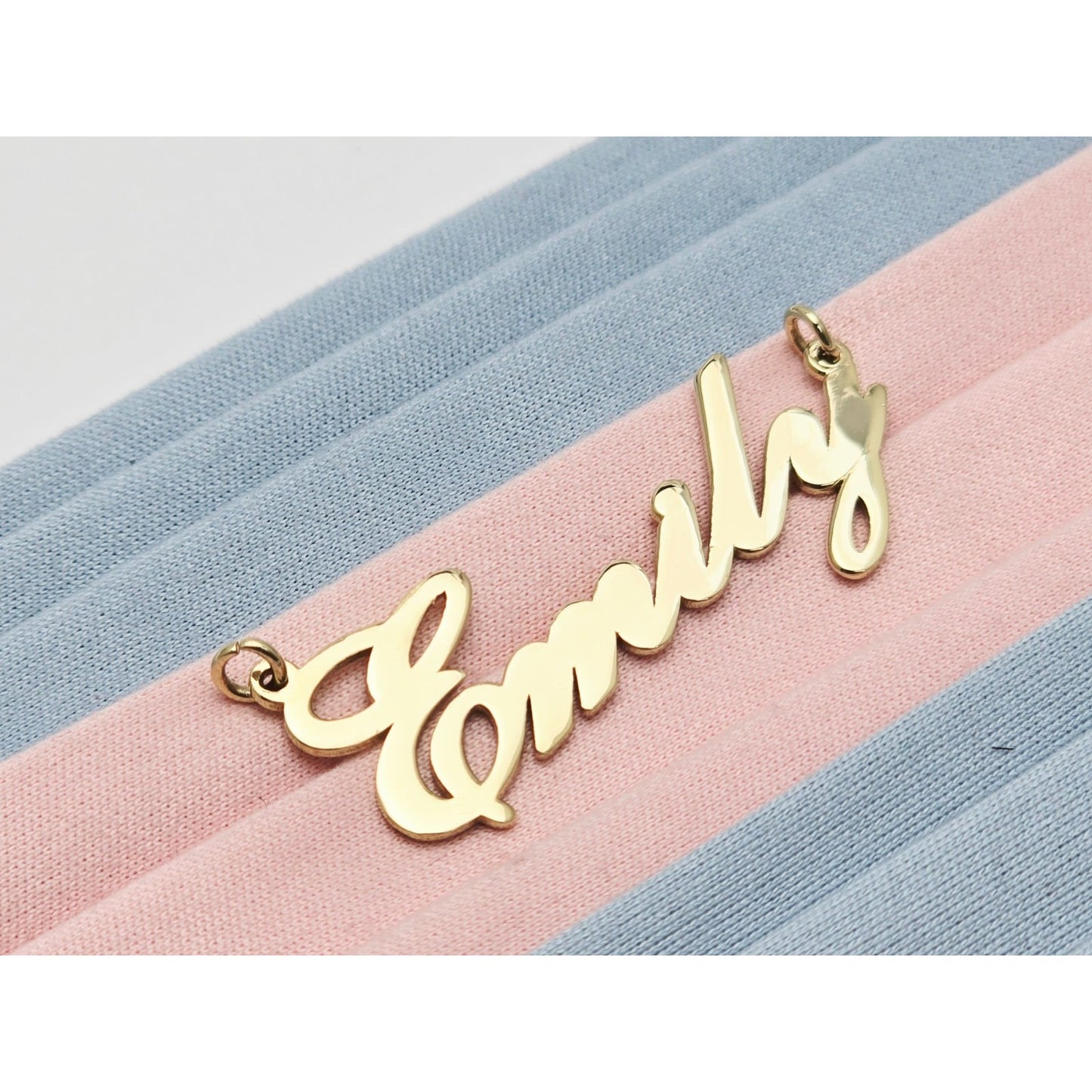 14K Yellow Gold Name Initial " Emily " Charm Pendant