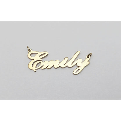 14K Yellow Gold Name Initial " Emily " Charm Pendant