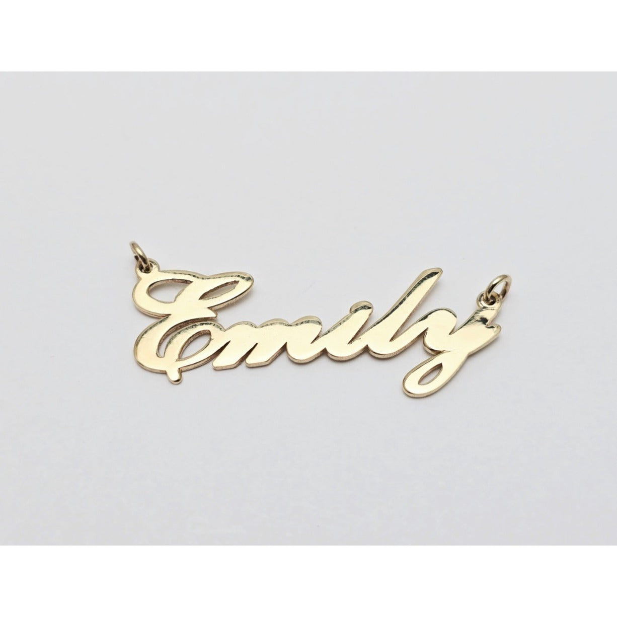 14K Yellow Gold Name Initial " Emily " Charm Pendant