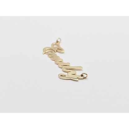 14K Yellow Gold Name Initial " Emily " Charm Pendant