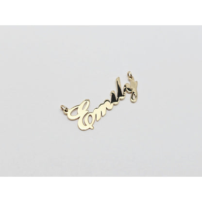 14K Yellow Gold Name Initial " Emily " Charm Pendant