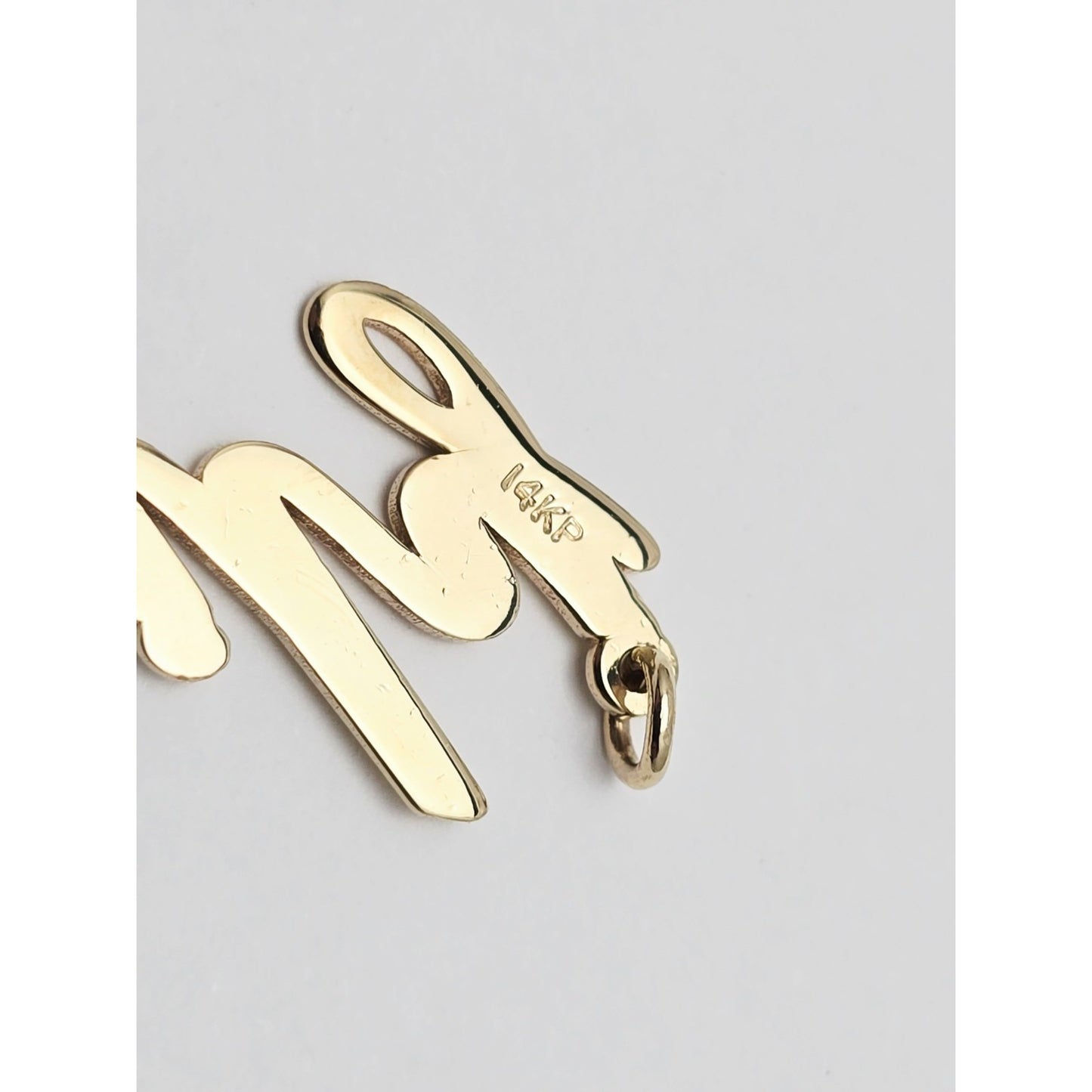 14K Yellow Gold Name Initial " Emily " Charm Pendant