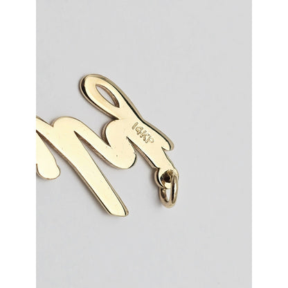 14K Yellow Gold Name Initial " Emily " Charm Pendant