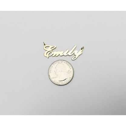 14K Yellow Gold Name Initial " Emily " Charm Pendant