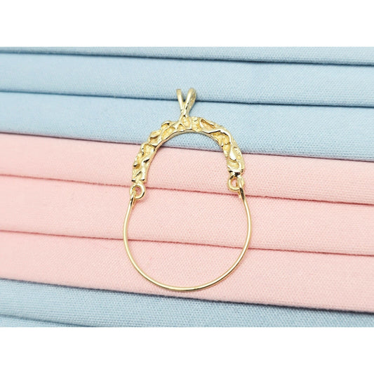 14K Yellow Gold Charm Holder Charm Pendant