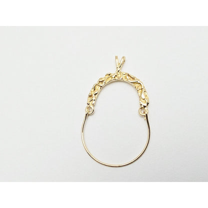 14K Yellow Gold Charm Holder Charm Pendant