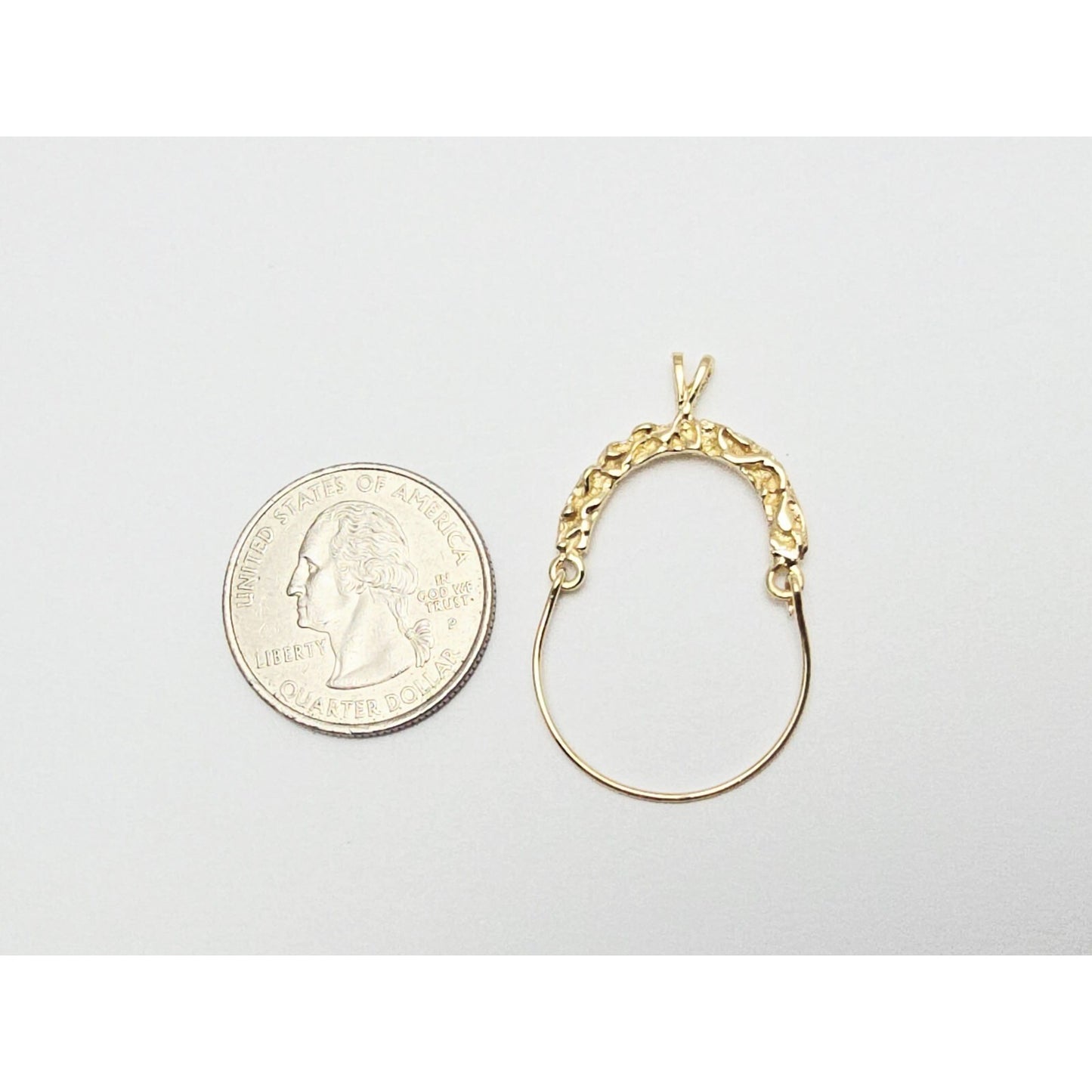 14K Yellow Gold Charm Holder Charm Pendant