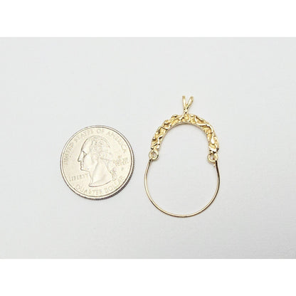 14K Yellow Gold Charm Holder Charm Pendant