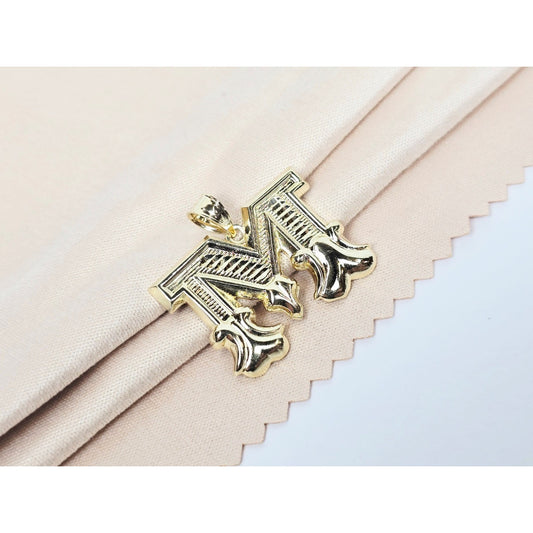 14K Yellow Gold Initial Letter " M " Charm Pendant