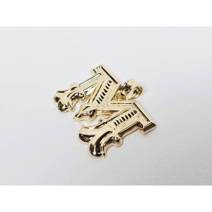 14K Yellow Gold Initial Letter " M " Charm Pendant