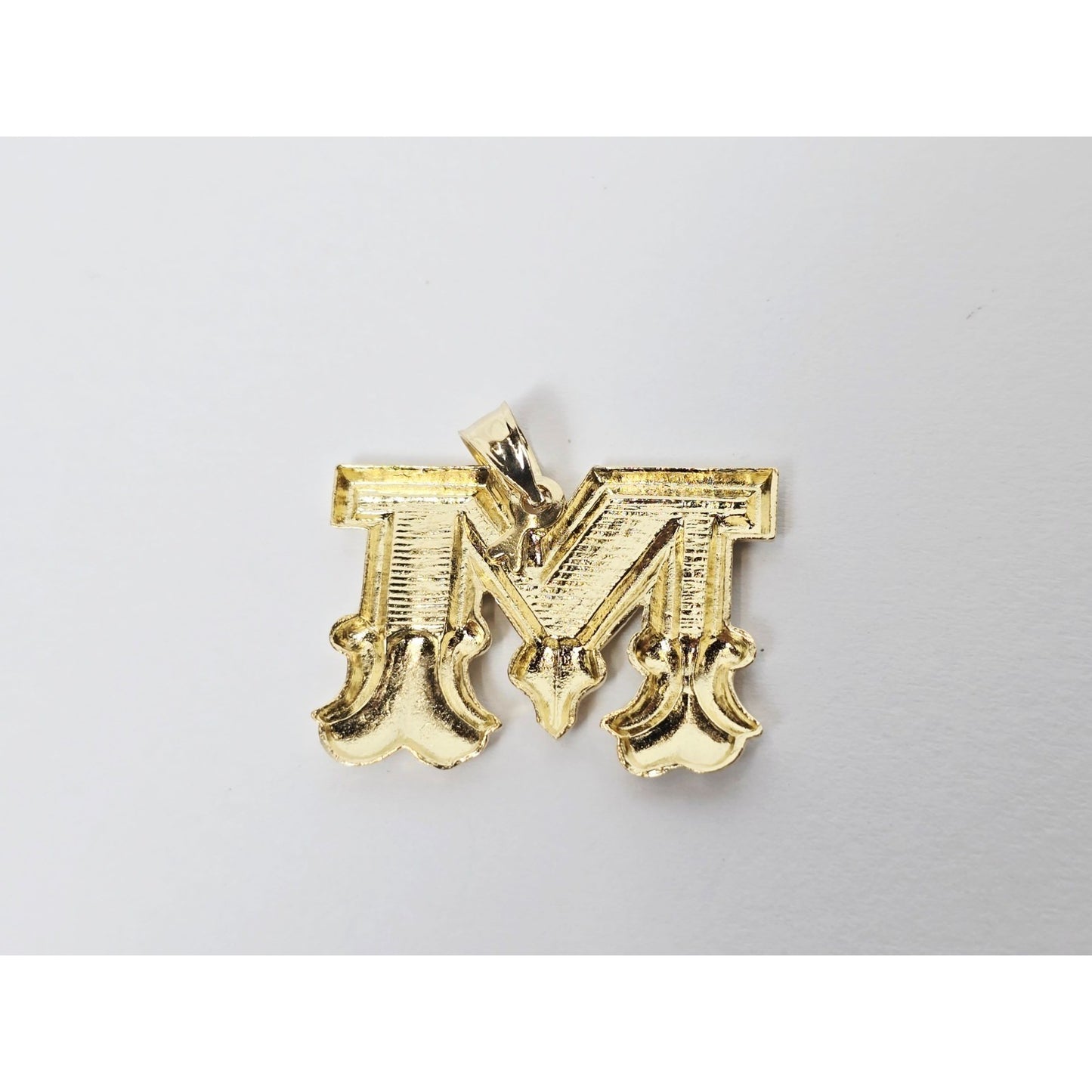 14K Yellow Gold Initial Letter " M " Charm Pendant