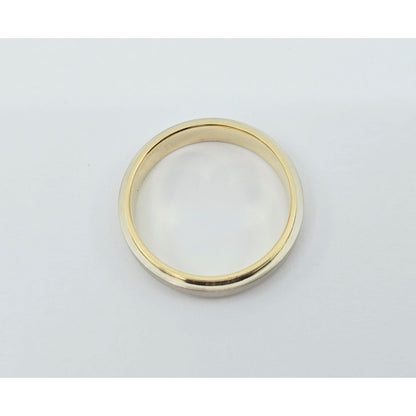 14K Two Tone Gold Brushed & Polished Wedding Band Ring