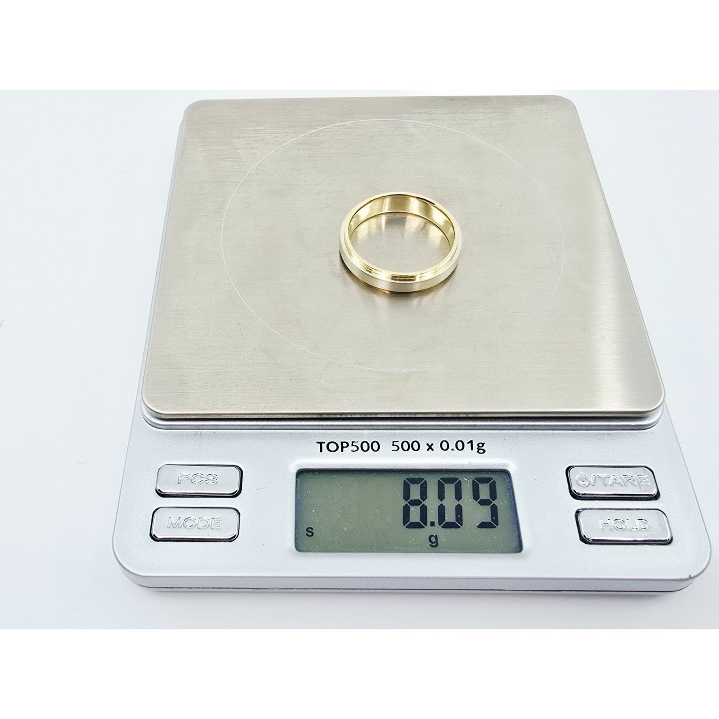 14K Two Tone Gold Brushed & Polished Wedding Band Ring