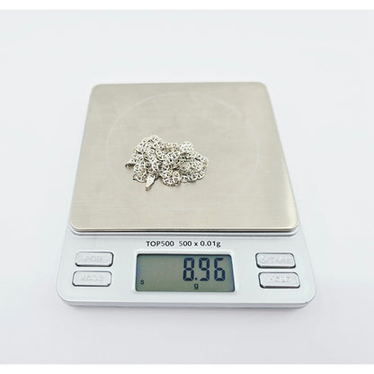 14K White Gold Diamond Cut Anchor Mariner Link Chain Necklace