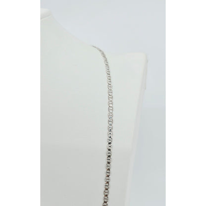 14K White Gold Diamond Cut Anchor Mariner Link Chain Necklace