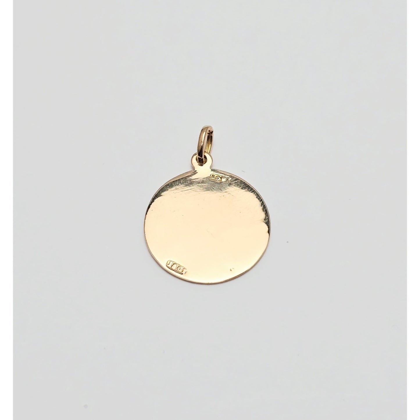 18K Yellow Gold Round Saint Christopher Charm Pendant