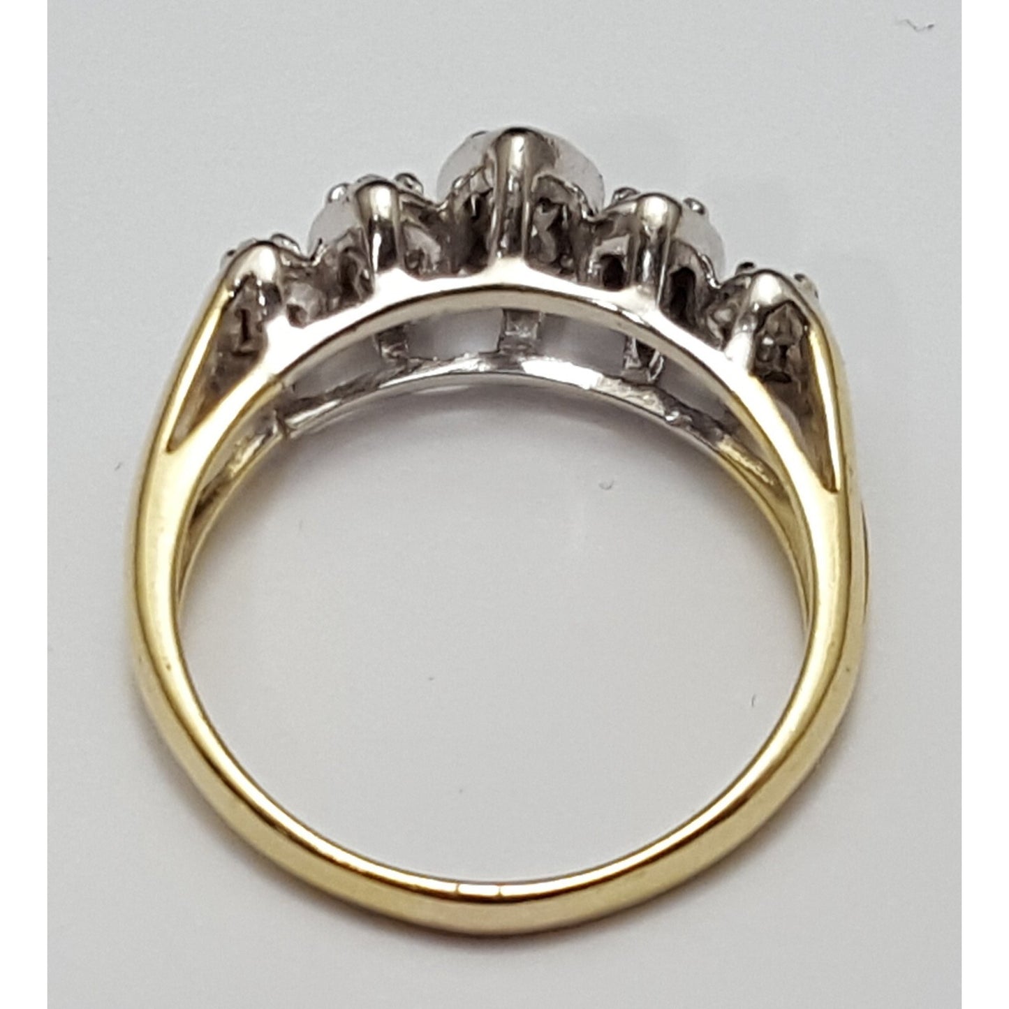 18K & 14K Two Tone Gold 5 Piece Marquise Diamond Ring