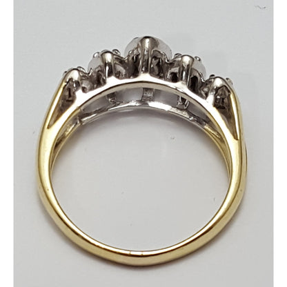 18K & 14K Two Tone Gold 5 Piece Marquise Diamond Ring