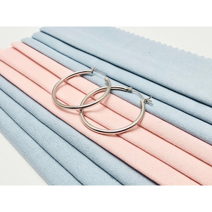 Medium Sized 14K White Gold Hinged Hoop Earrings