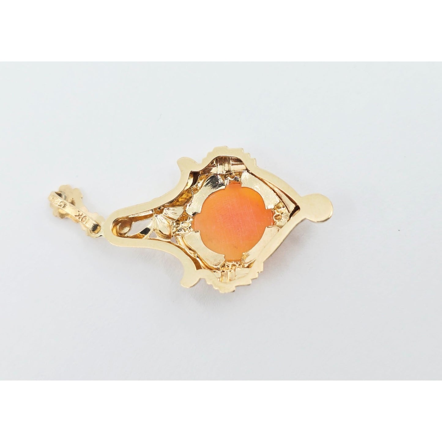 10K Yellow Gold Cameo Dangle Drop Charm Pendant