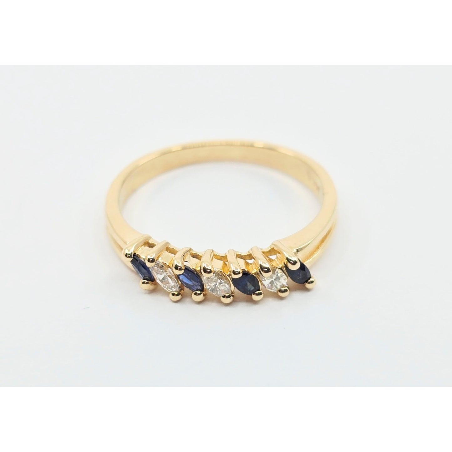 14K Yellow Gold Blue Spinel & Diamond Ring