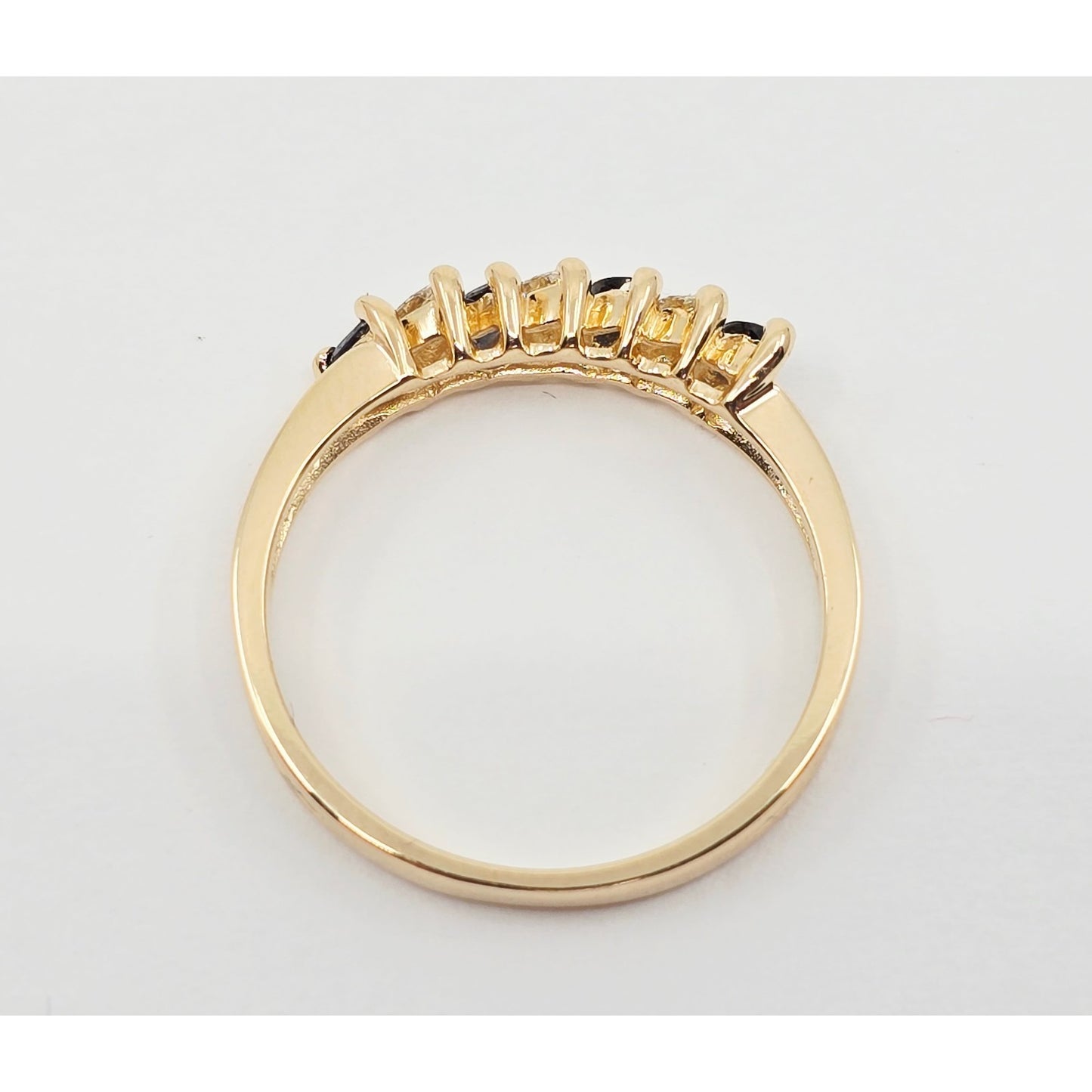 14K Yellow Gold Blue Spinel & Diamond Ring