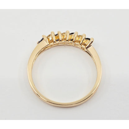 14K Yellow Gold Blue Spinel & Diamond Ring