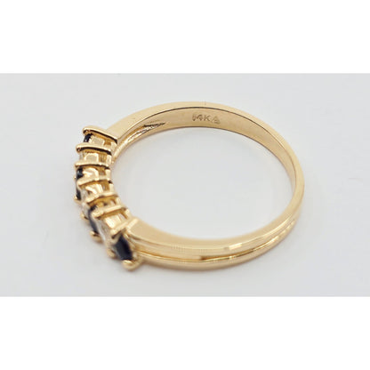 14K Yellow Gold Blue Spinel & Diamond Ring