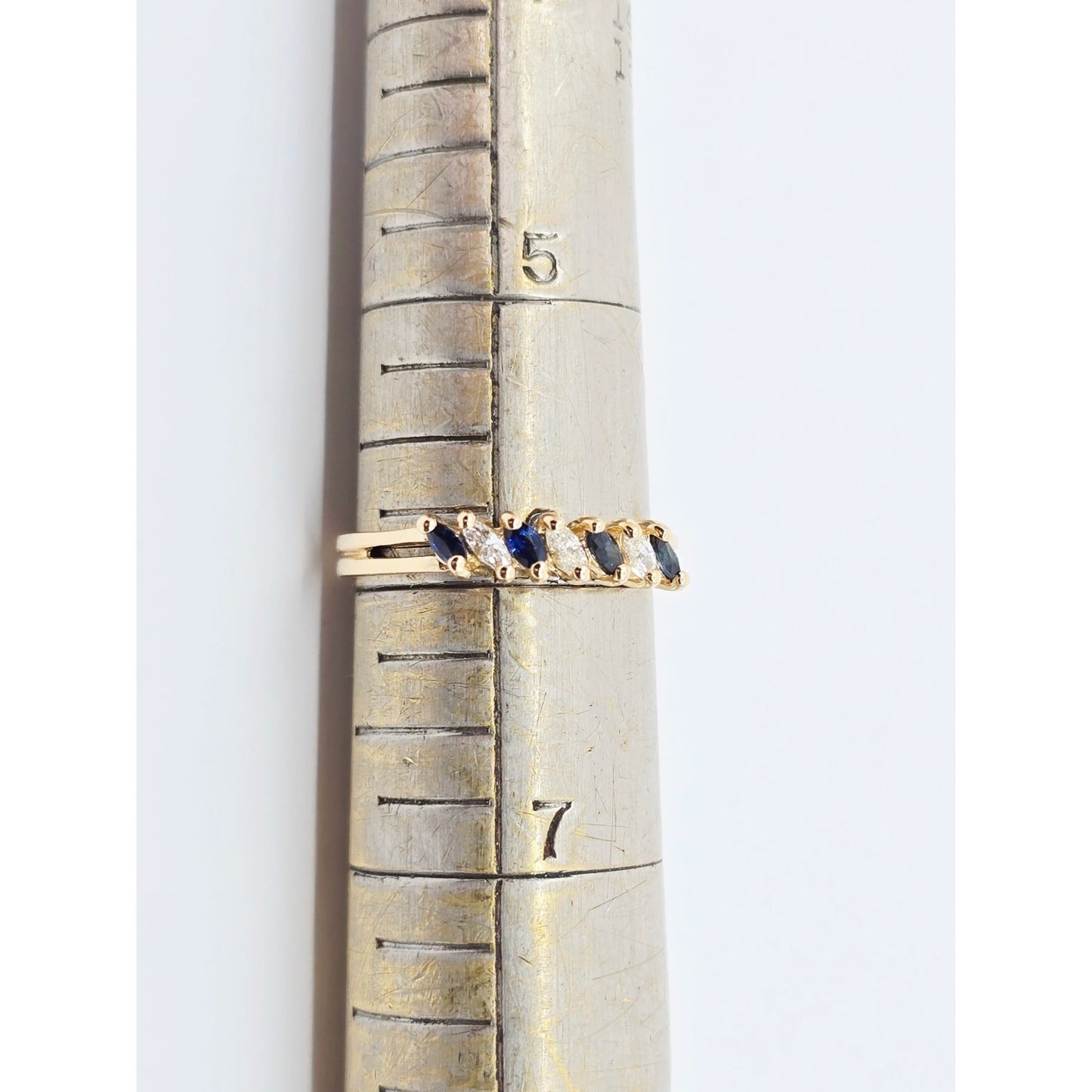 14K Yellow Gold Blue Spinel & Diamond Ring