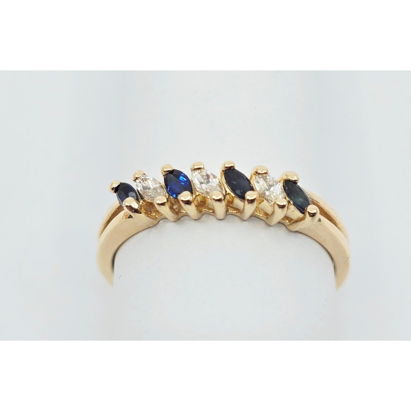 14K Yellow Gold Blue Spinel & Diamond Ring