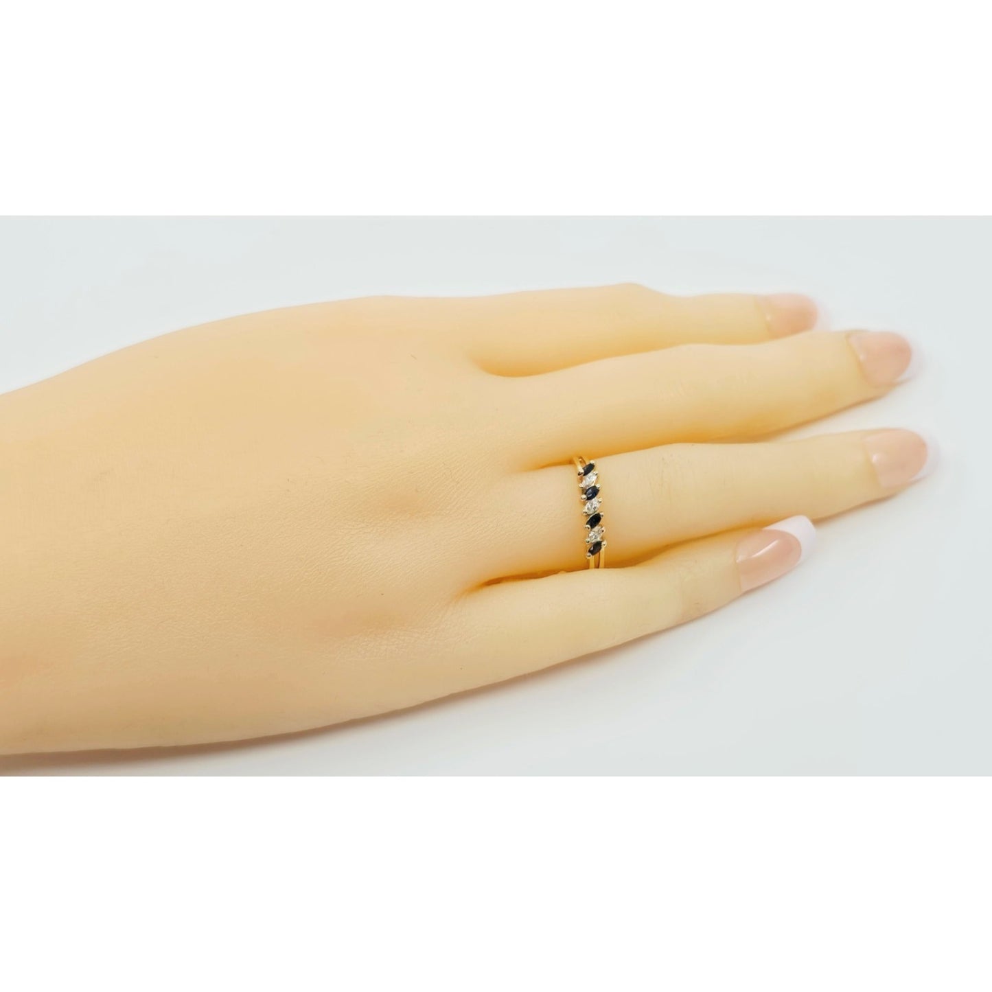 14K Yellow Gold Blue Spinel & Diamond Ring