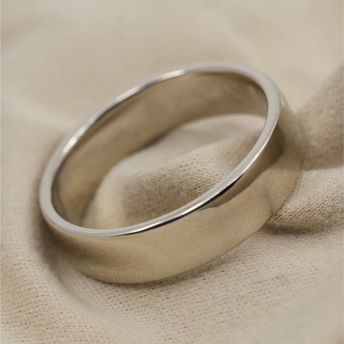 14K White Gold Polished Wedding Band Ring