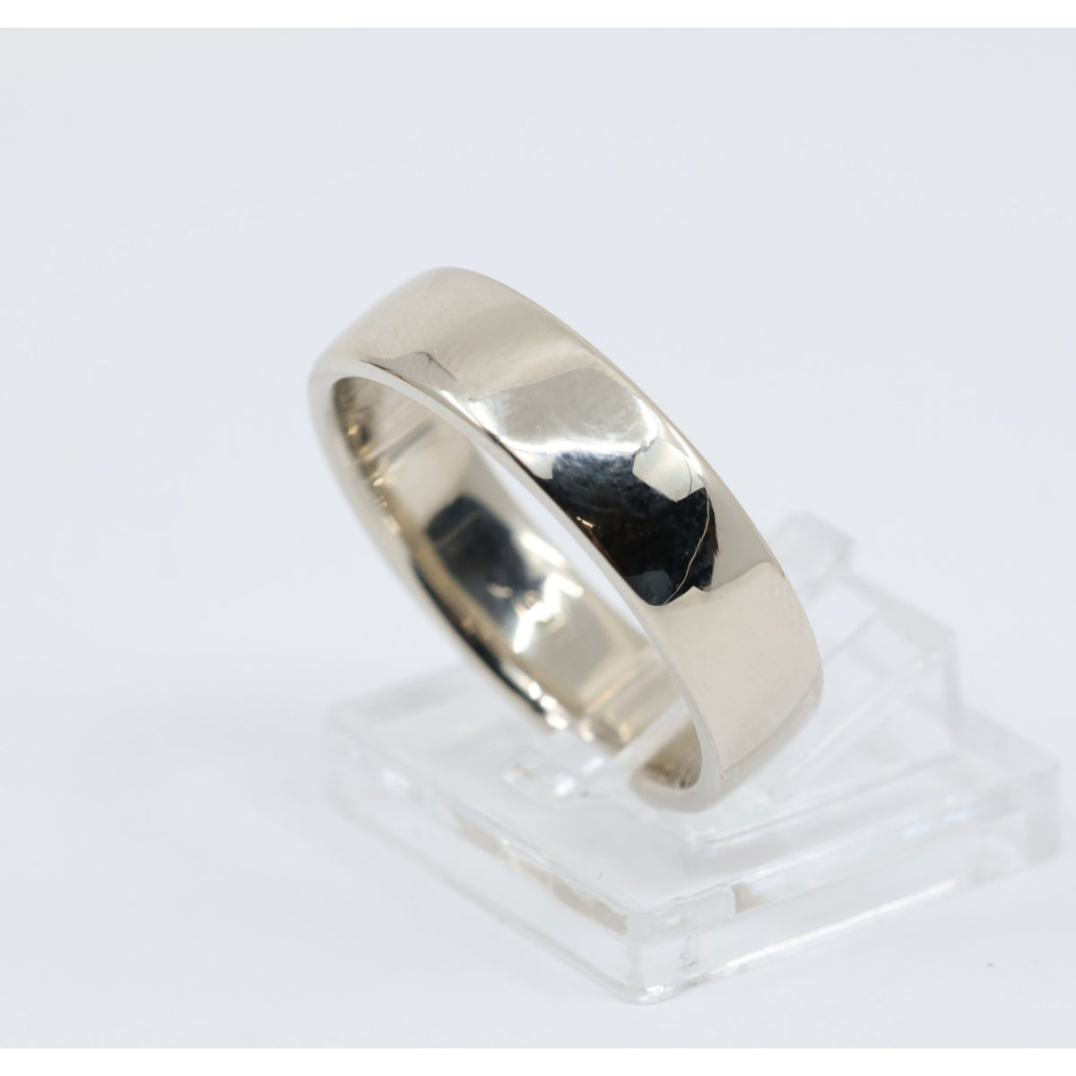 14K White Gold Polished Wedding Band Ring