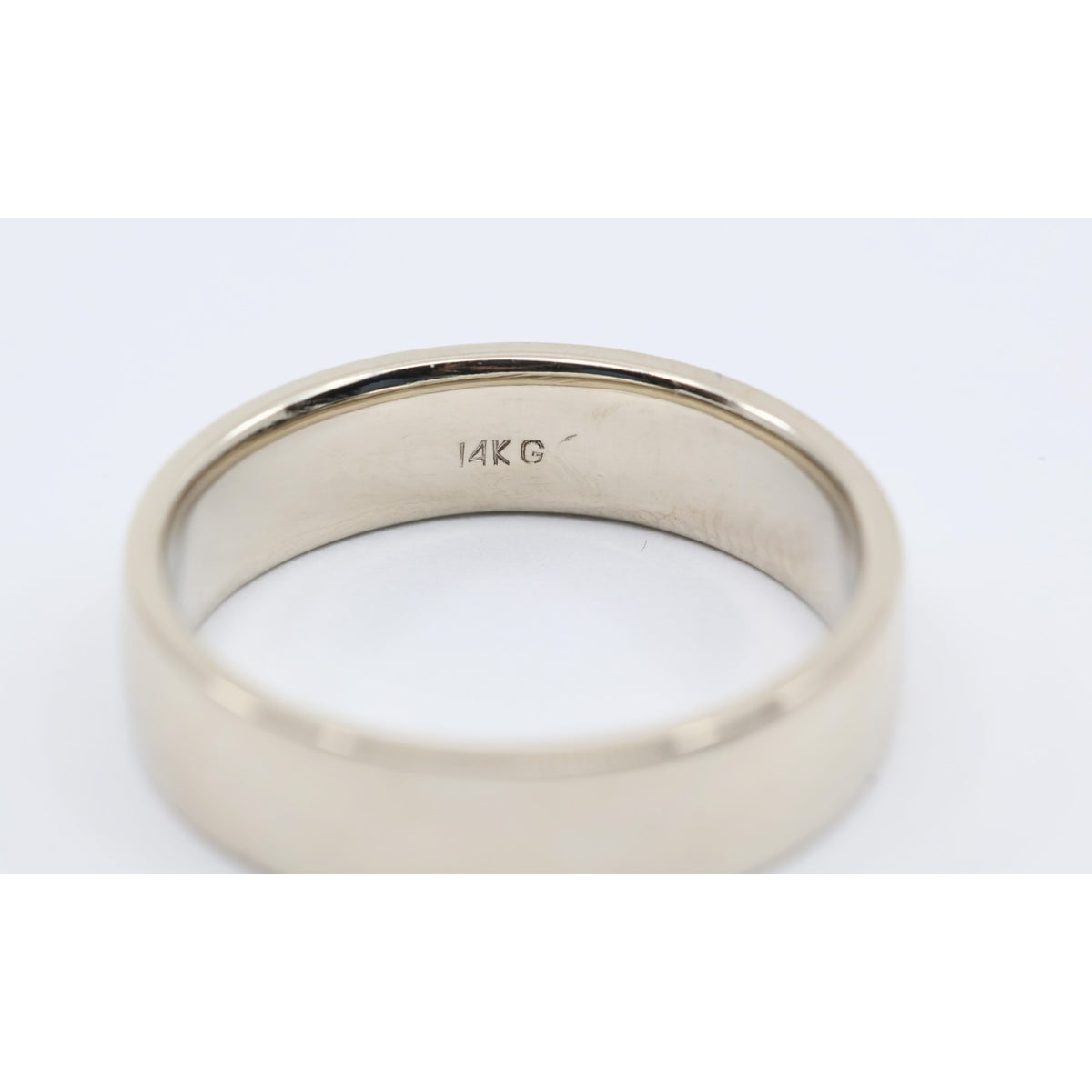 14K White Gold Polished Wedding Band Ring