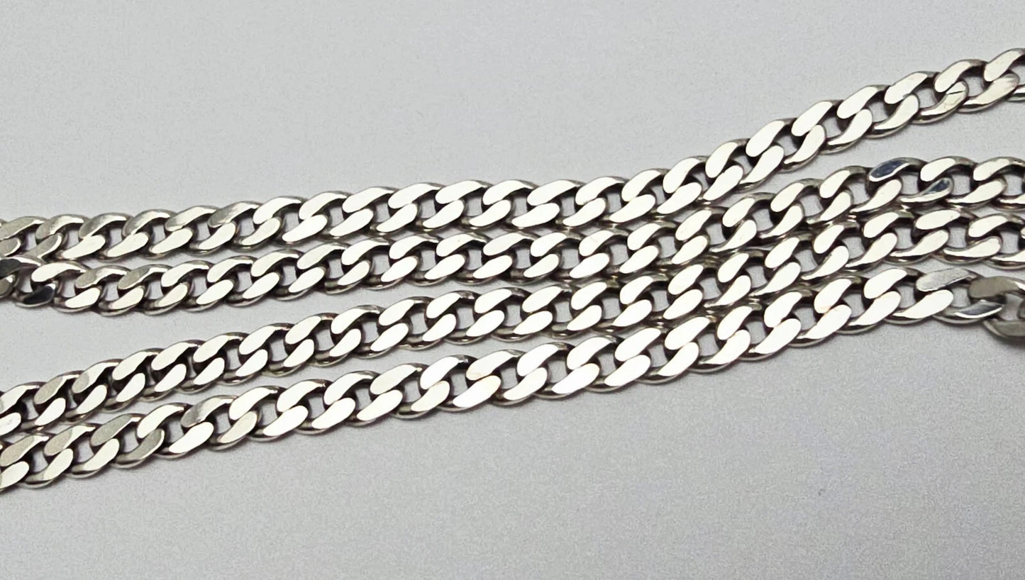 Gucci G Cut Out Round Circle Sterling Silver Charm Pendant Curb Chain Necklace
