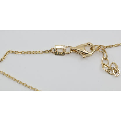 18K Yellow Gold Butterfly Charm Pendant Resizable Cable Link Chain Necklace