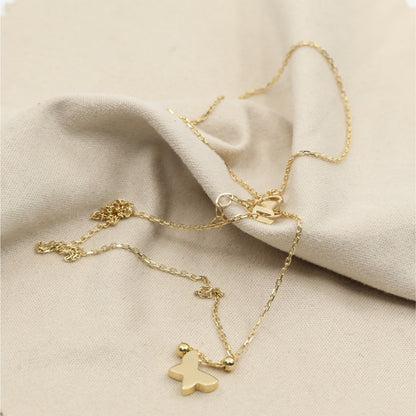 18K Yellow Gold Butterfly Charm Pendant Resizable Cable Link Chain Necklace